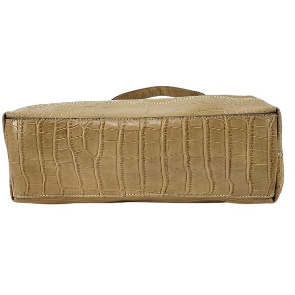 TOMMY HILFIGER Y2K Retro Tan Faux Croco Embossed Shoulder Bag - Picture 7 of 15